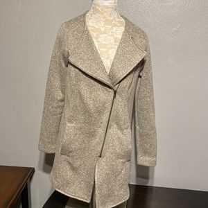 Banana Republic Marled Knit Moto Zip Coat Jacket with Asymmetrical Front zip
